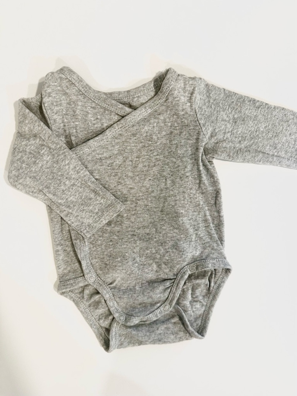 H&M Organic Cotton Grey Long-Sleeve Baby One-Piece Bodysuit